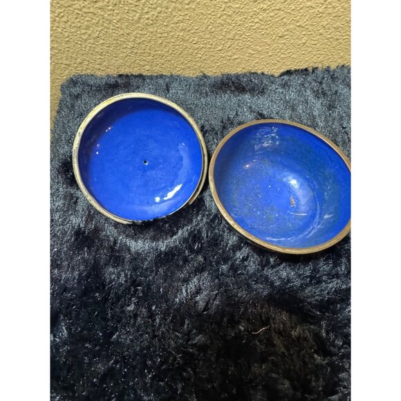 Vintage Chinese Cloisonné Enamel Lidded Bowl With Floral Design Round  3.5” - Picture 4 of 8